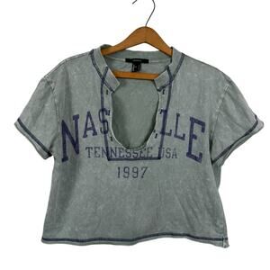 Forever 21 Women Cropped Top Sz Small Y2K Nashville Comfy Casual Girl Next Door